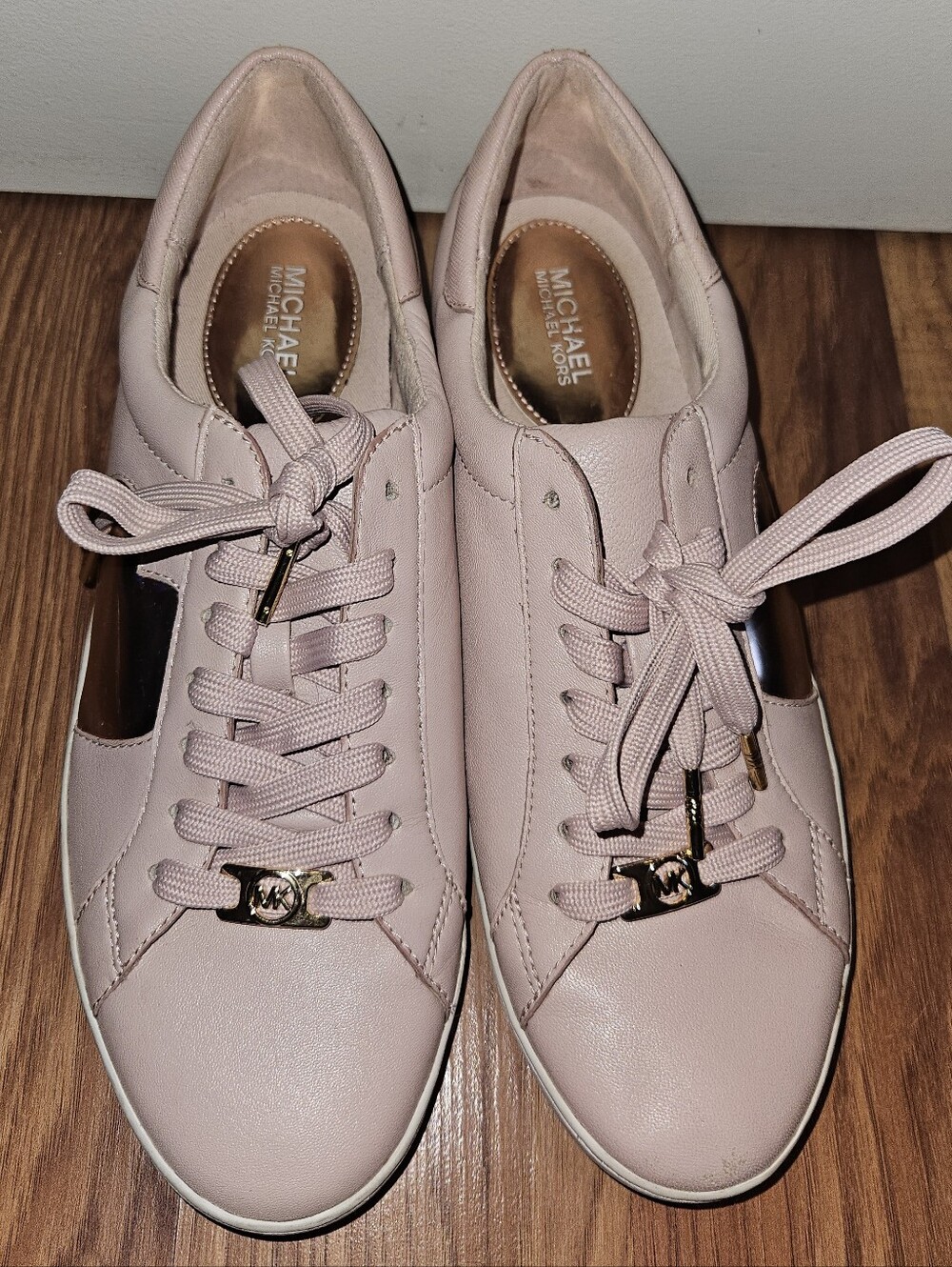 Michael Kors Women's Blush Leather Lace-Up Sneakers